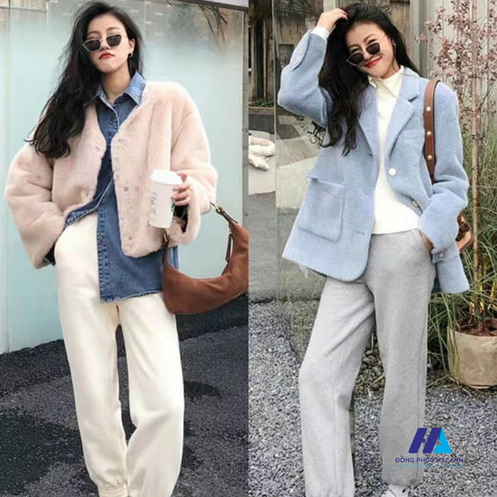 Khi phối đồ mùa đông cho nữ nên ưu tiên các trang phục trơn hoặc có họa tiết đơn giản