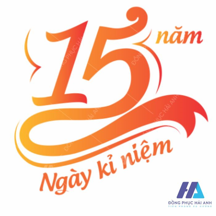 Mẫu logo áo họp lớp 15 năm - Ngày kỷ niệm